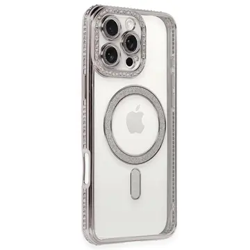 İphone 16 Pro Kılıf Joke Simli Magneticsafe Kılıf - Pembe