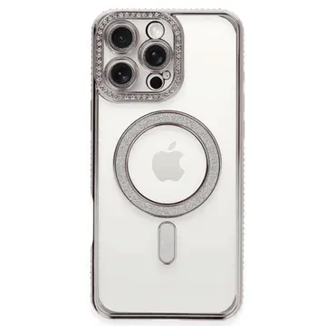 İphone 16 Pro Kılıf Joke Simli Magneticsafe Kılıf - Pembe