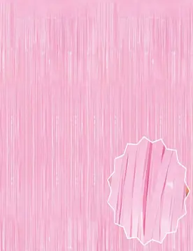 Soft Pembe Püsküllü Kapı Perdesi - Parti, Baby Shower, Cinsiyet Partisi 1x2 M