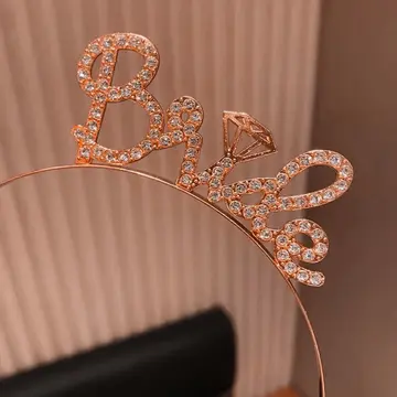 Gümüş Renkli Taşlı “bride” Gelin Tacı – El Yazısı Yazı Tipiyle