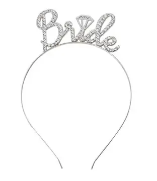 Gümüş Renkli Taşlı “bride” Gelin Tacı – El Yazısı Yazı Tipiyle