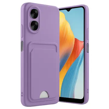 Oppo A38 Kılıf Kelvin Kartvizitli Silikon - Lila