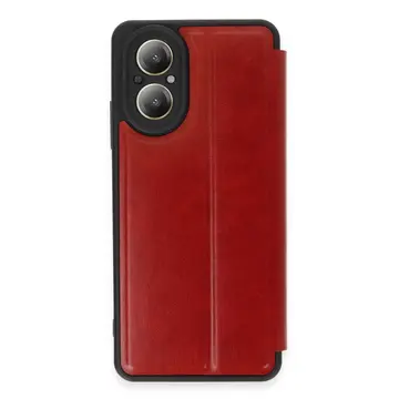 Realme 12 Lite Kılıf Flip Cover - Kırmızı
