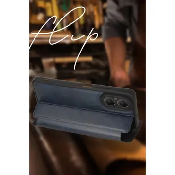 Oppo Reno 11f Kılıf Flip Cover - Koyu Yeşil