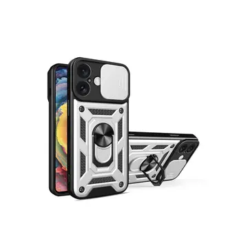 İphone 16 Kılıf Pars Lens Yüzüklü Silikon - Gümüş