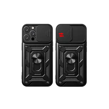 İphone 16 Pro Kılıf Pars Lens Yüzüklü Silikon - Siyah