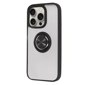 İphone 16 Pro Max Kılıf Montreal Yüzüklü Silikon Kapak - Siyah