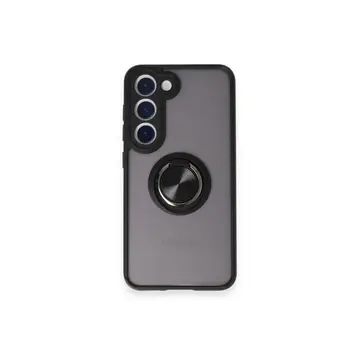 Samsung Galaxy S24 Fe Kılıf Montreal Yüzüklü Silikon Kapak - Siyah
