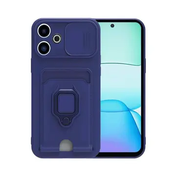 Xiaomi Redmi 13 4g Kılıf Zuma Kartvizitli Yüzüklü Silikon - Lacivert