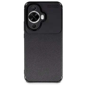 Huawei Nova 12s Kılıf Auto Focus Karbon Kapak - Siyah