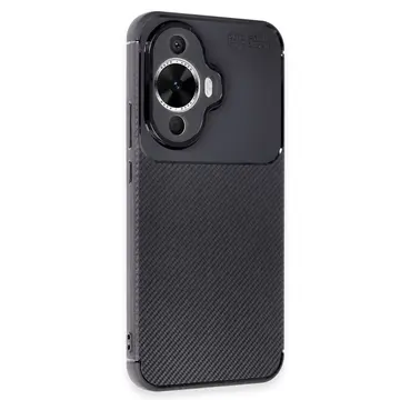 Huawei Nova 12s Kılıf Auto Focus Karbon Kapak - Siyah