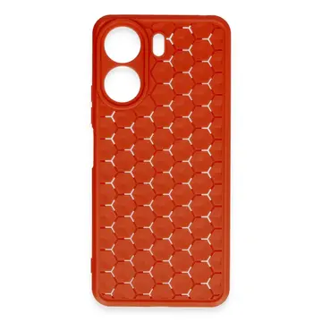 Xiaomi Redmi 13c Kılıf Petek Silikon Kapak - Kırmızı