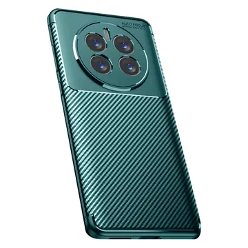 Realme 12 Pro Plus Kılıf Auto Focus Karbon Kapak - Koyu Yeşil