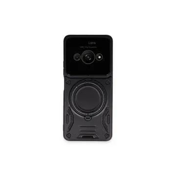 Xiaomi Poco C61 Kılıf Joy Lens Standlı Kapak - Siyah