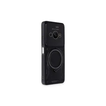 Xiaomi Poco C61 Kılıf Joy Lens Standlı Kapak - Siyah