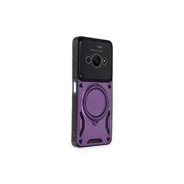 Xiaomi Poco C61 Kılıf Joy Lens Standlı Kapak - Mor
