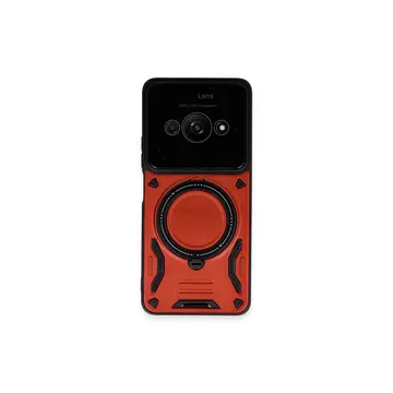 Xiaomi Poco C61 Kılıf Joy Lens Standlı Kapak - Kırmızı