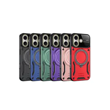İphone 16 Kılıf Joy Lens Standlı Kapak - Siyah