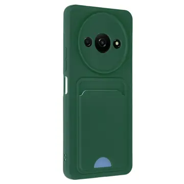 Xiaomi Redmi A3 4g Kılıf Kelvin Kartvizitli Silikon - Koyu Yeşil