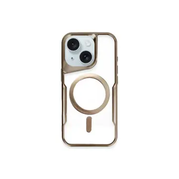 İphone 15 Plus Kılıf Boyi Magsafe Silikon Kapak - Kahverengi