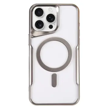 İphone 16 Pro Max Kılıf Boyi Magsafe Silikon Kapak - Gümüş