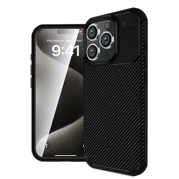 İphone 16 Pro Kılıf Auto Focus Karbon Kapak - Siyah