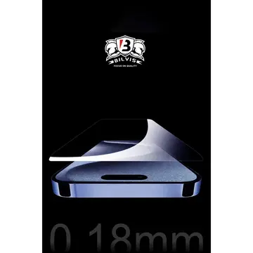 İphone 15 Pro Max Bilvis 0.18mm Plus Cam Ekran Koruyucu