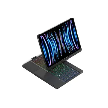 İpad Pro 11 (2024) F11 Ats Kılıf Magic Dönen Klavyeli Tablet Kılıf - Siyah