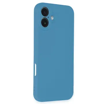 İphone 16 Plus Kılıf Nano İçi Kadife Silikon - Mavi