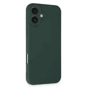 İphone 16 Plus Kılıf Nano İçi Kadife Silikon - Koyu Yeşil