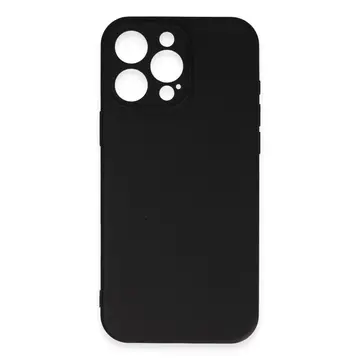 İphone 16 Pro Max Kılıf Nano İçi Kadife Silikon - Siyah