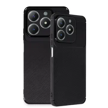 Realme C61 Kılıf Auto Focus Karbon Kapak - Siyah