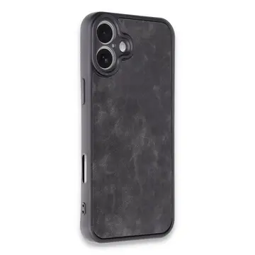 İphone 16 Plus Kılıf Aras Deri Kapak - Siyah