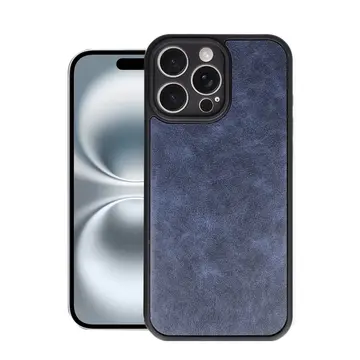 İphone 16 Pro Max Kılıf Aras Deri Kapak - Lacivert