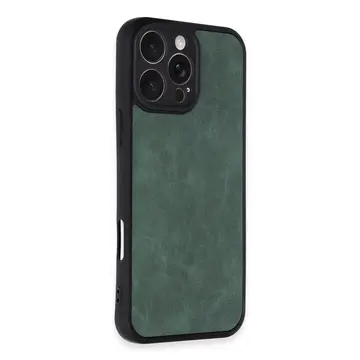 İphone 16 Pro Max Kılıf Aras Deri Kapak - Koyu Yeşil