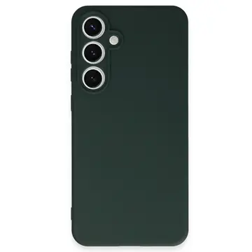 Samsung Galaxy S24 Fe Kılıf Nano İçi Kadife Silikon - Koyu Yeşil