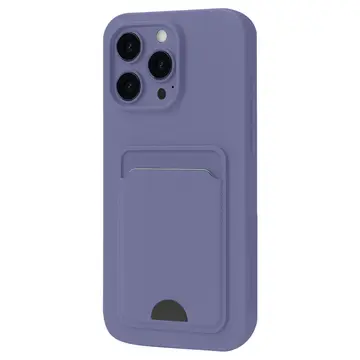 İphone 16 Pro Kılıf Kelvin Kartvizitli Silikon - Lila
