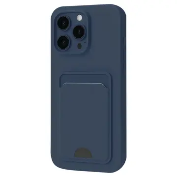 İphone 16 Pro Kılıf Kelvin Kartvizitli Silikon - Lacivert