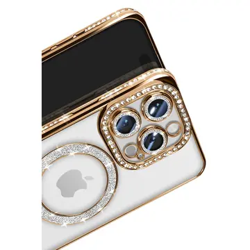İphone 16 Pro Max Kılıf Joke Simli Magneticsafe Kılıf - Gold
