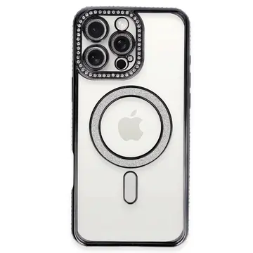 İphone 16 Pro Max Kılıf Joke Simli Magneticsafe Kılıf - Gri