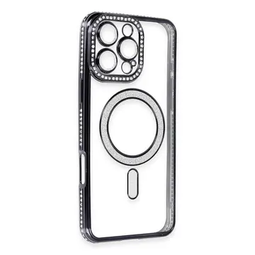 İphone 16 Pro Max Kılıf Joke Simli Magneticsafe Kılıf - Gri