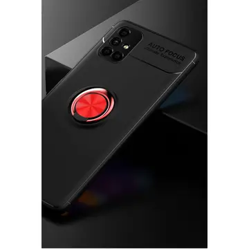Samsung Galaxy M51 Kılıf Range Yüzüklü Silikon - Siyah-kırmızı