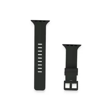 Watch 38mm Kr408 Çizgili Silikon Kordon - Siyah