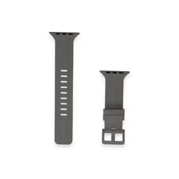 Watch 38mm Kr408 Çizgili Silikon Kordon - Koyu Gri
