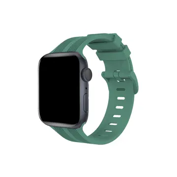 Watch 38mm Kr408 Çizgili Silikon Kordon - Yeşil
