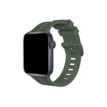 Watch 38mm Kr408 Çizgili Silikon Kordon - Koyu Yeşil