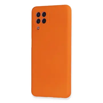 Samsung Galaxy A22 Kılıf Nano İçi Kadife Silikon - Turuncu