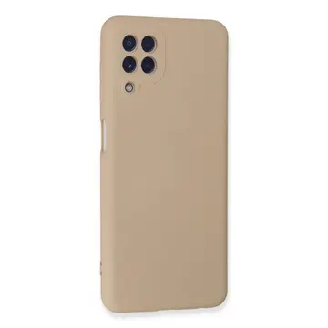 Samsung Galaxy A22 Kılıf Nano İçi Kadife Silikon - Pudra