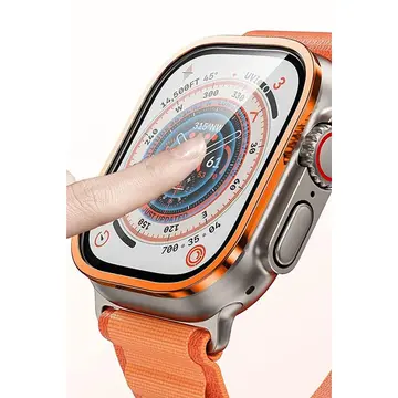Watch Ultra 49mm Alüminyum Kasa Cam Ekran Koruyucu - Turuncu