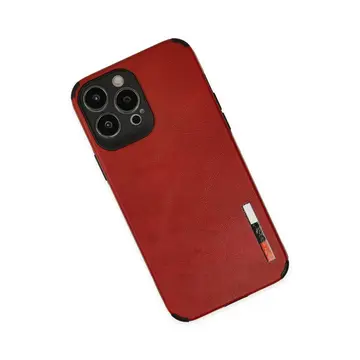İphone 13 Pro Max Kılıf Loop Deri Silikon - Kırmızı